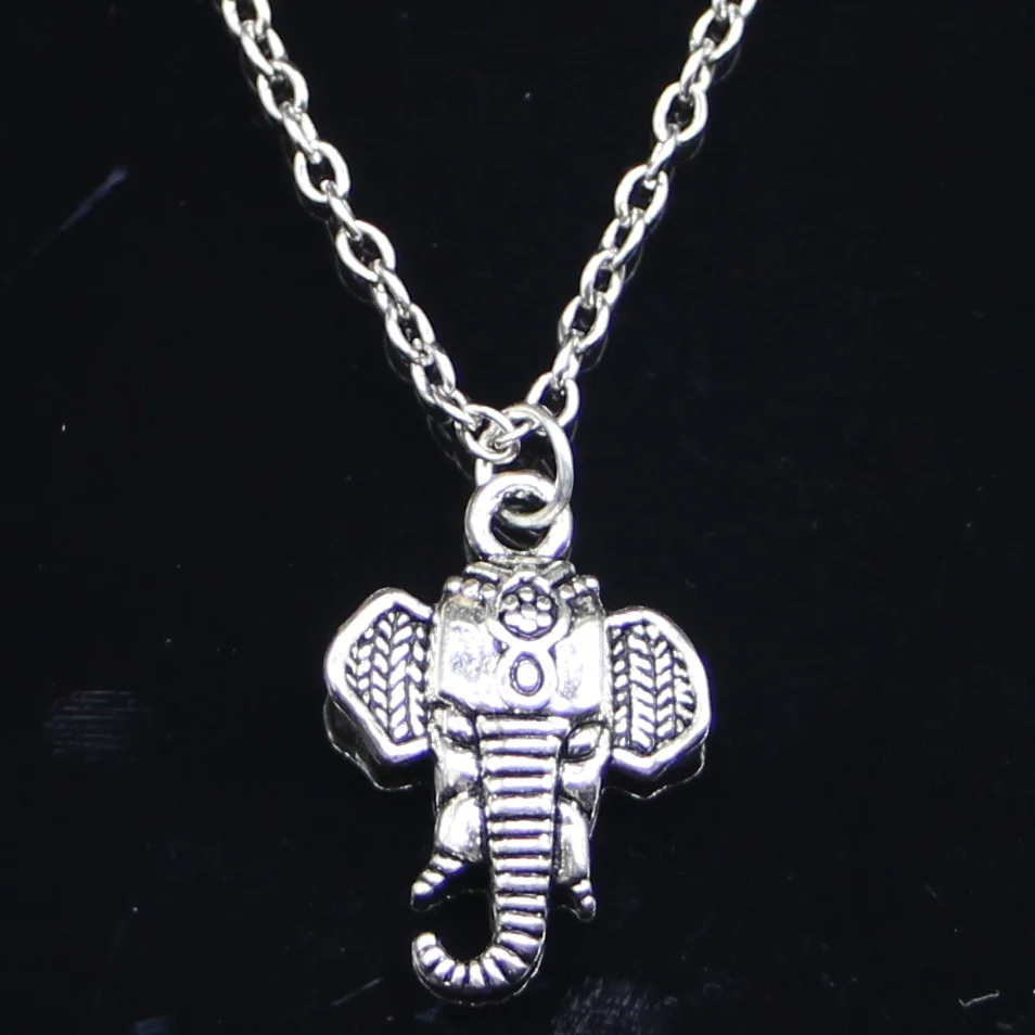 20pcs New Fashion Necklace 22x16mm elephant head Pendants Short Long Women Men Colar Gift Jewelry Choker