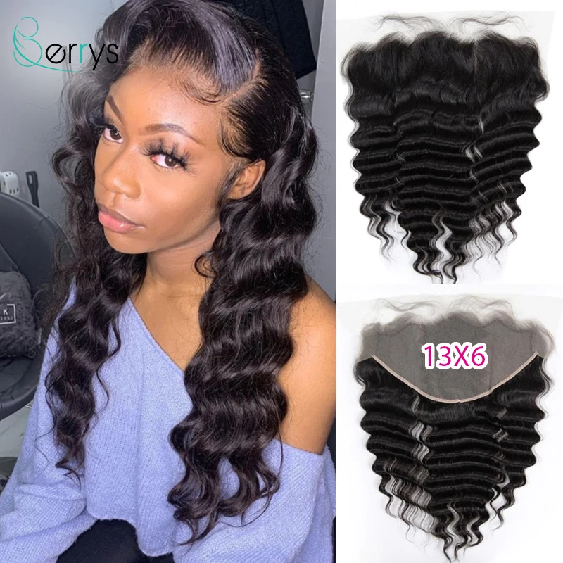 HD Lace Brazilian Loose Wave Closure Lace Front 13x6 & 13x4 Wave Transparent Lace Frontals Pre-Plucked Human Hair Berrys