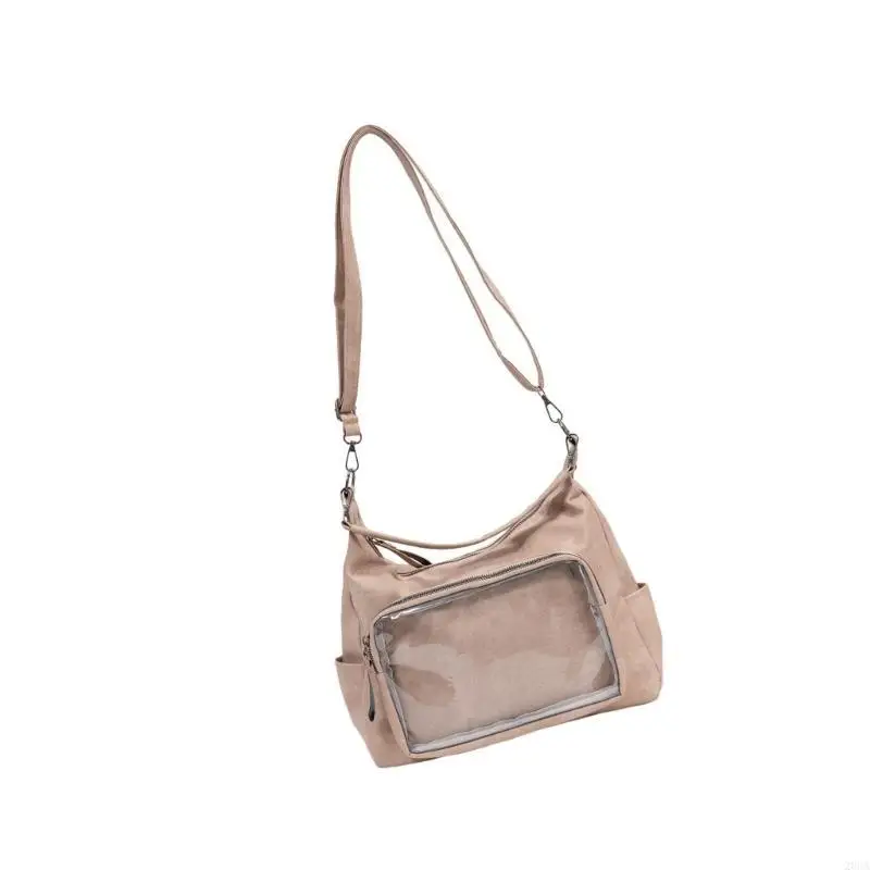 

Large Capacity Transparent PU Handbag Practical Retro Shoulder Bag Crossbody Bag for Various Occasion 20CA