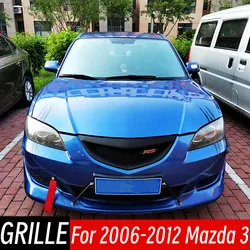 For Mazda 3 2006 07 08 09 10 11 12 Car Front Bumper Lower Mesh Grill Grille Cover Trim Black Carbon Exterior Tuning Accessories