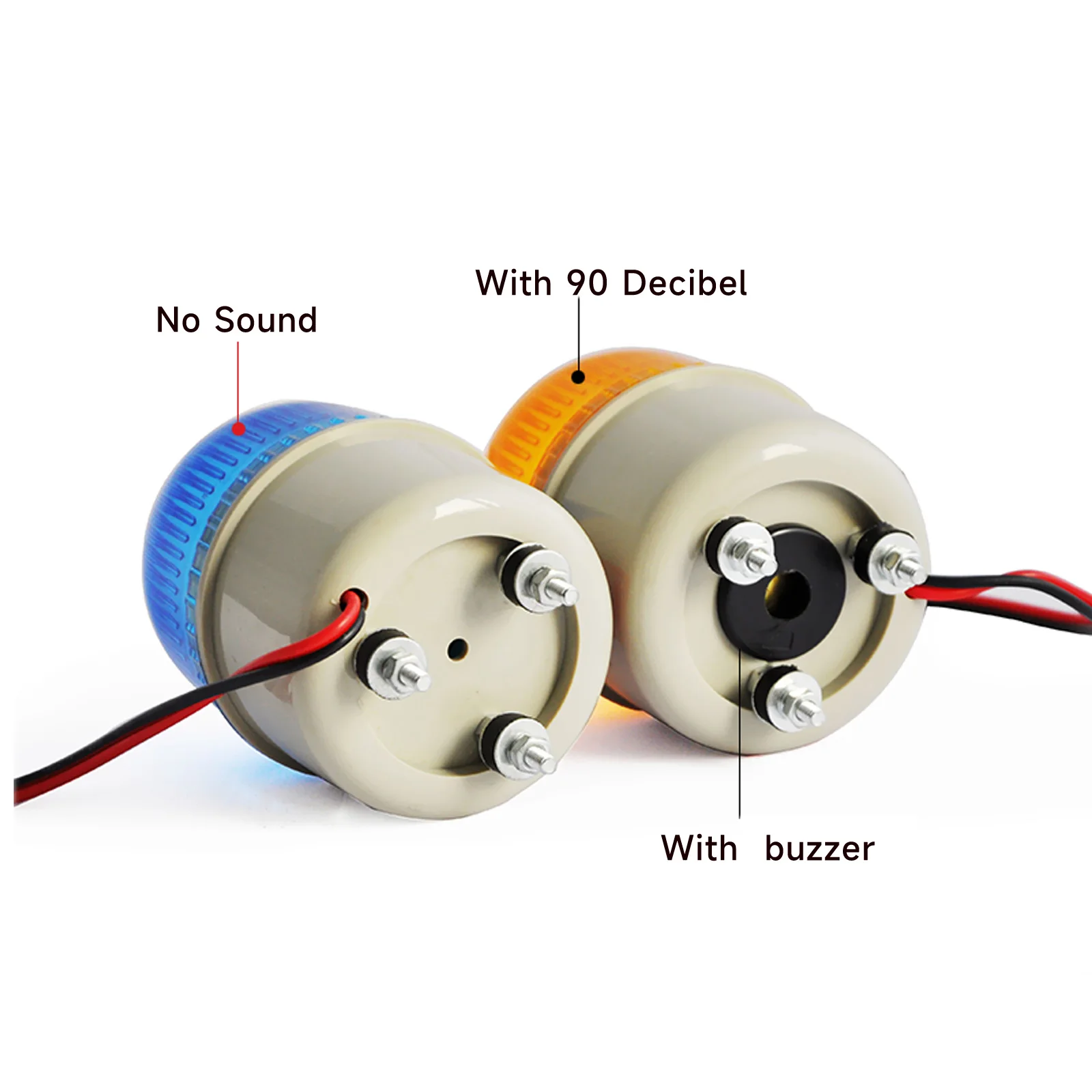Round Strobe Warning Lights 2Pcs Emergency Incandcent Beacon Light With Bolt Bottom DC12V/ DC24V/AC220V LTE-2071
