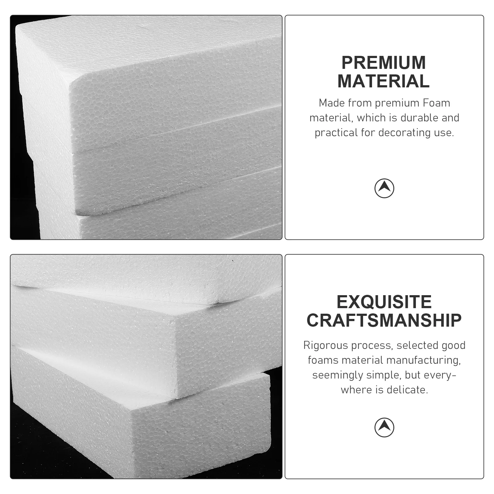 4 Pcs Square Rectangular Foam Block White Flower Arranging Lightweight Party Decor School Projects Frames