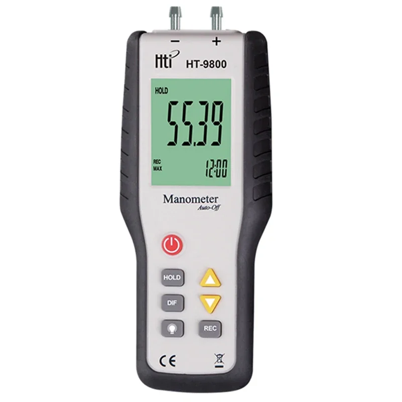 HT-9800 Portable Digital Gas Manometer Air Pressure Differential Gauge for Measurement