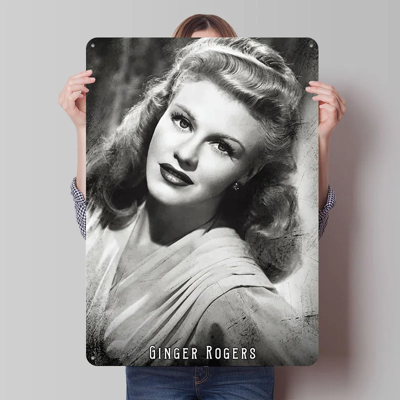 Ginger Rogers Metal Poster Custom Wall Art Retro Vintage Tinplate Signs for Man Cave Office Decoration Gaming Home Decorations