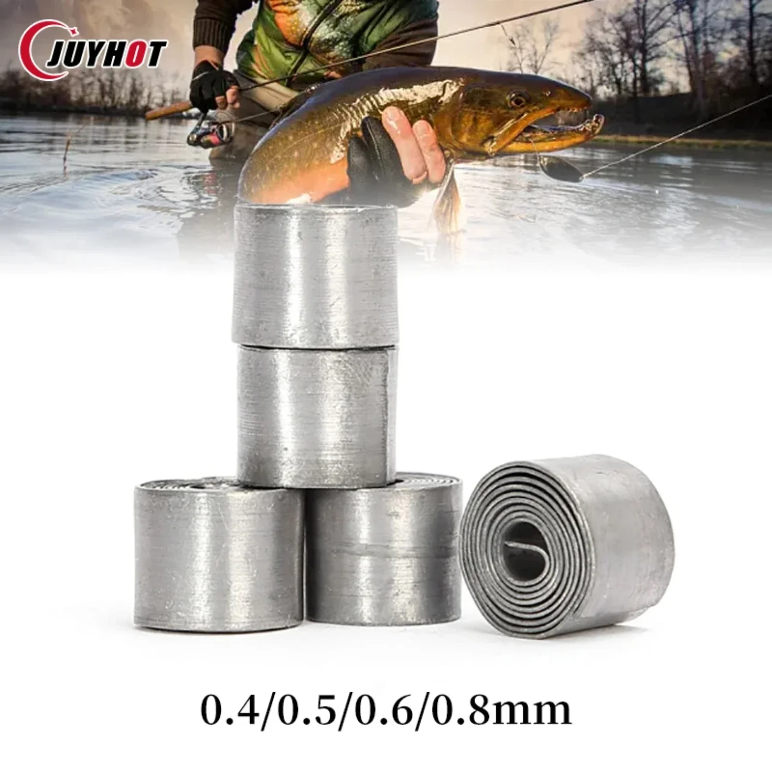 1Pcs 0.4/0.5/0.6/0.8mm Fishing Lead Sheet Fishing Small Roll Lead Skin Roll Fishing Gear Accessories Lead Skin Roll