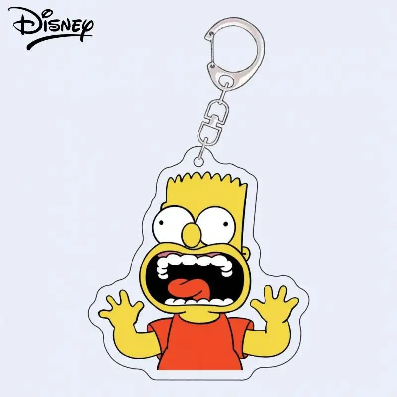 The Simpsons Key Chain Kawaii Disney Cute Anime Toys Creative Funny Simpsons New Car Keychain Cartoon Pendant Fun Girls Gifts