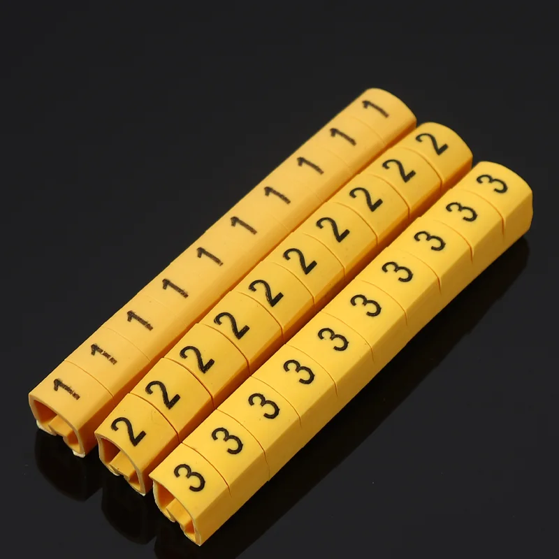 80/60/50pcs EC-3 Cable Wire Markers 0-9 A-Z Colored Numbers Letters for 16-35mm² (2-4 AWG)Wire Labels for Electrical Wiring