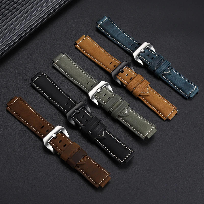 Correa de reloj de piel de vaca esmerilada Retro para Casio G-SHOCK GM-110 GA-110/100, pulsera de cañón de acero pequeño GM-110 modificada