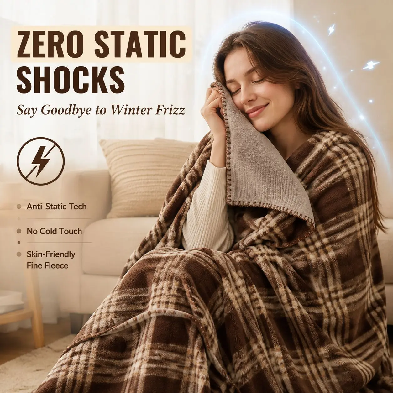 Double Sided Milk Velvet Throw Blanket Maillard High‑end Faux Cashmere Sofa Cover Nap Air Conditioner Blanket for Indoor Use