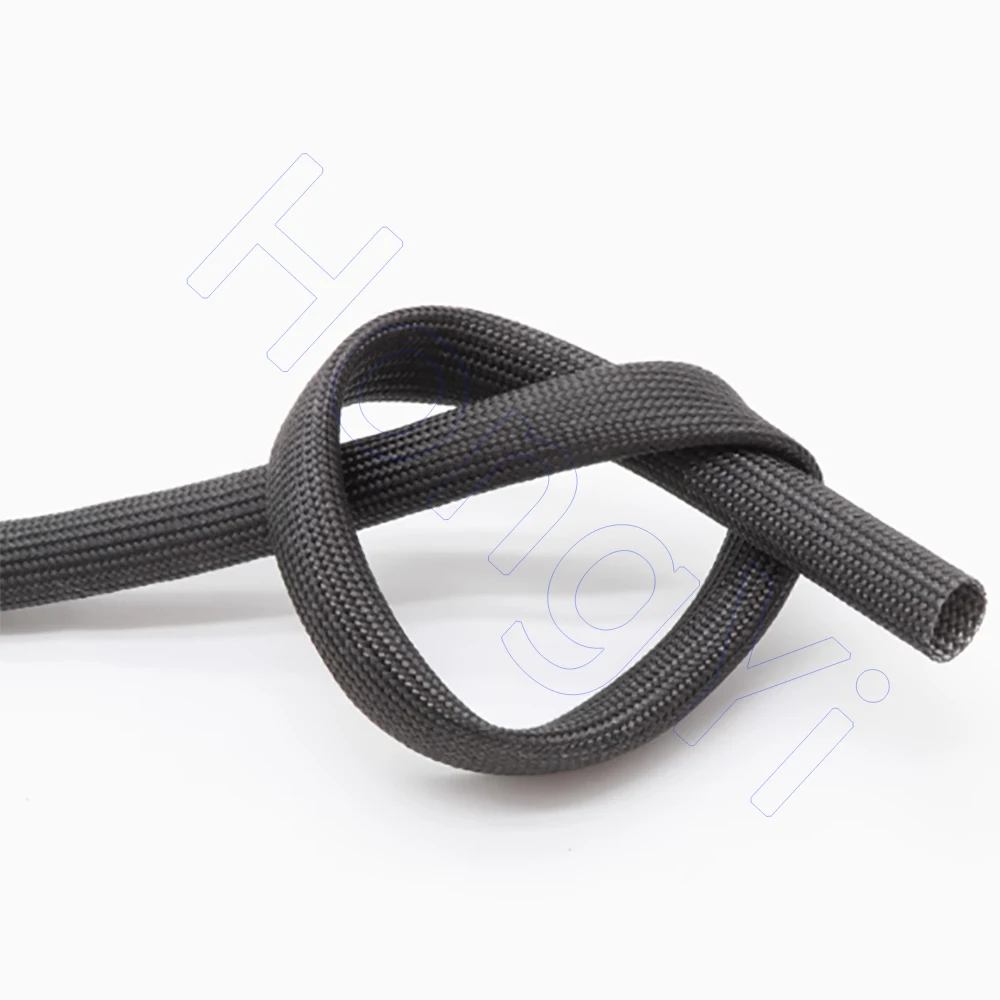 Ø1mm-30mm hitam jalinan serat kaca lengan 600 Deg.C suhu tinggi kimia kaca serat tabung Fiberglass Sleeving