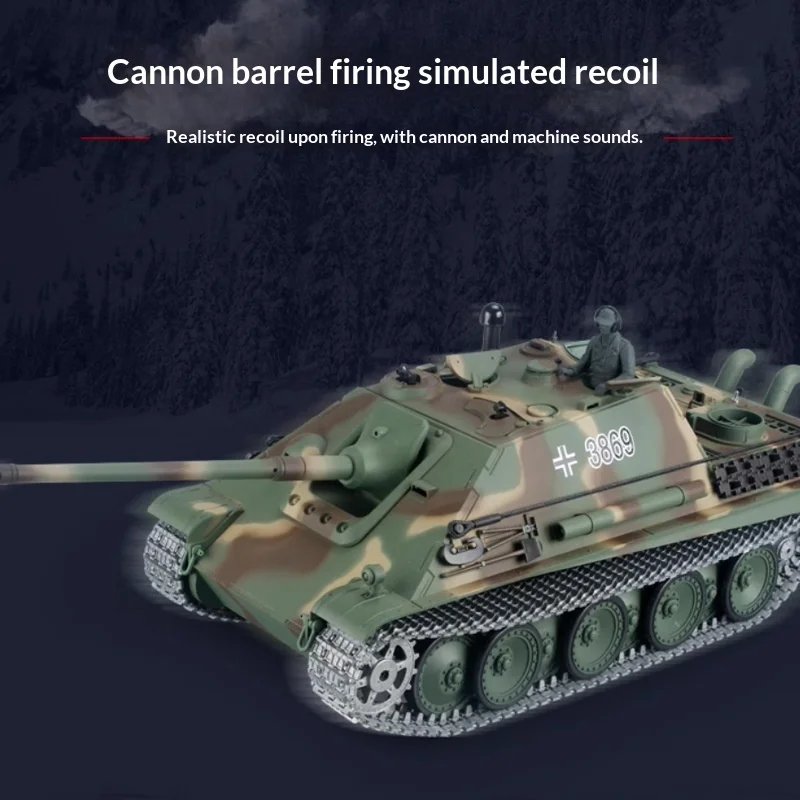 

Радиоуправляемая модель танка Heng Long 3869 1:16, 2.4 ГГц, немецкий Jagdpanther, металлический корпус, электрический привод, игрушка для мальчиков.