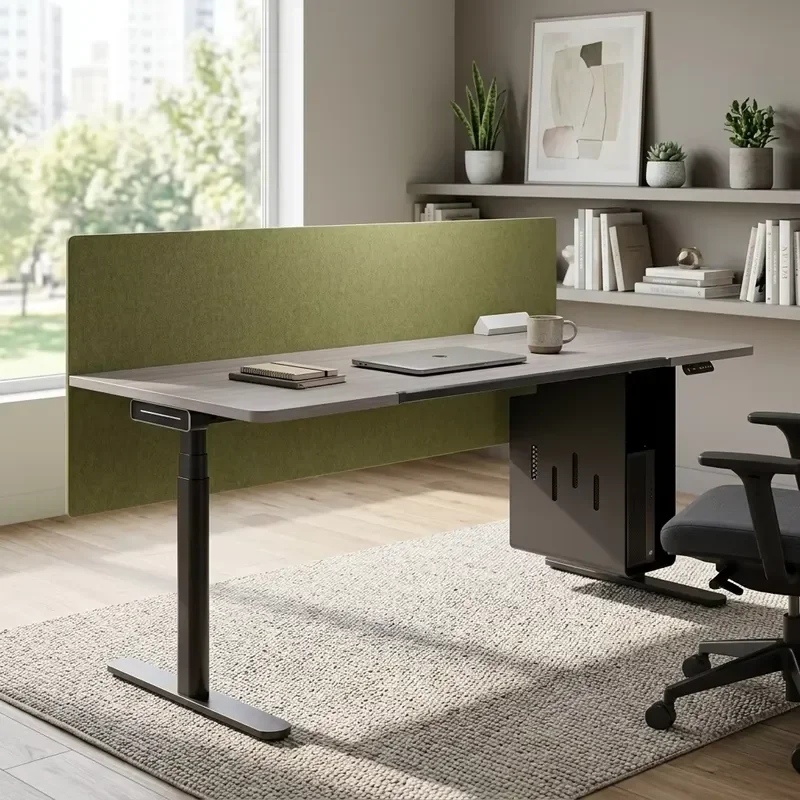 Modern Ergonomic Home Office Desk with Motorized Legs, Electric Adjustable Computer Desk with Digital Display Memory