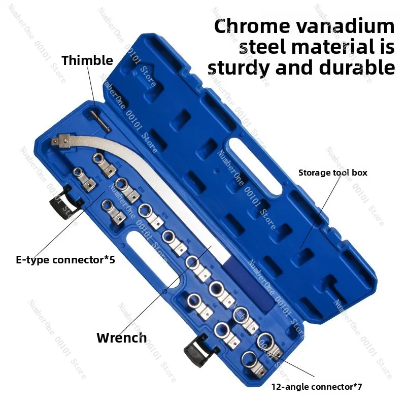 15-Piece Set Car Engine Belt Adjustable Wrench Belt Pulley Disassembly Idler Tensioner Special Auto Repair Tools