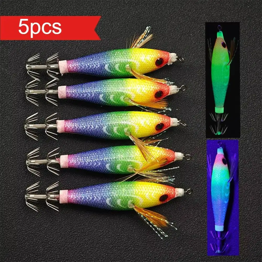 5 Stück, 8 cm, 5,8 g, glänzende, plattierte Garnelen-Köder, horizontale, künstliche Haken für Tintenfisch- und Sepiengarnelen-Angelzubehör für das Angeln im Salzwasser.