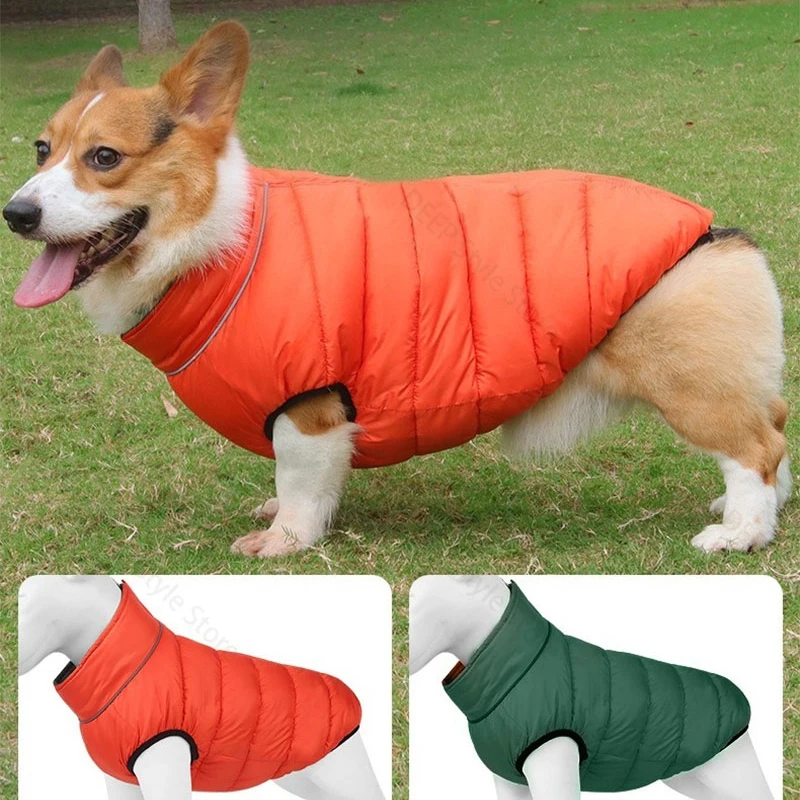 

Двусторонняя носимая новая толстая осенне-зимняя одежда для собак, теплая и светоотражающая куртка для собак, водонепроницаемая и ветрозащитная одежда для собак