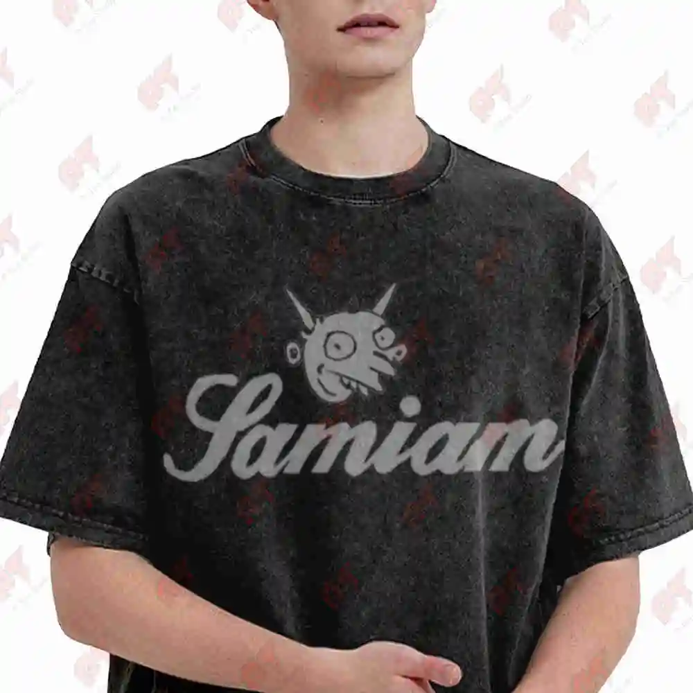 Devil Logo Samiam 2026 Vintage Washed Tee Pure Cotton T-Shirt