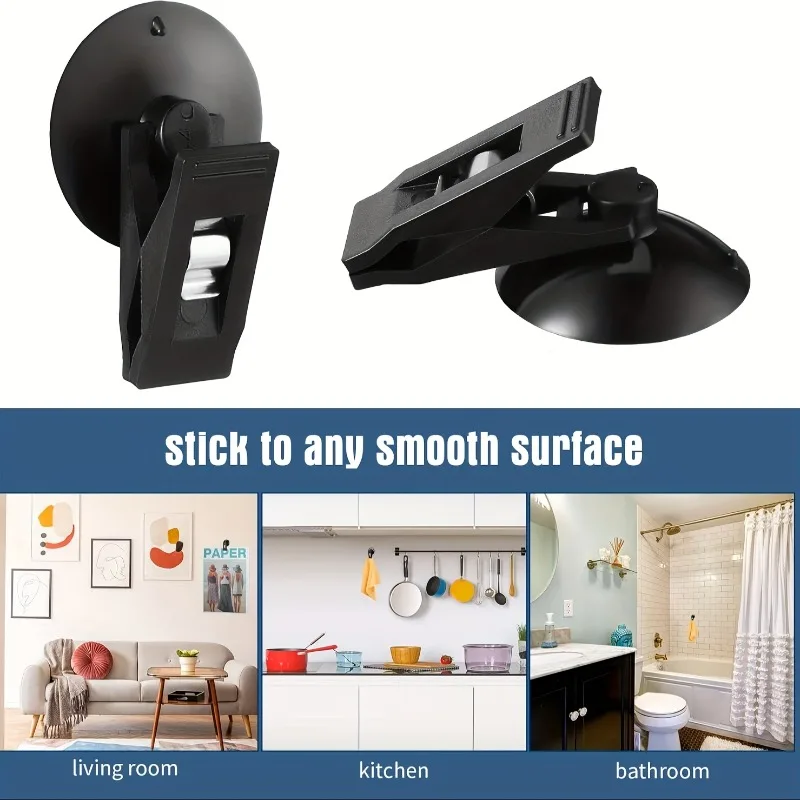 2/4Pcs Multi-Function Car Windows Suction Cup Clips Removable Holder for Sun Visor Curtain Towel Ticket Car Glasses Storage Clip view 2