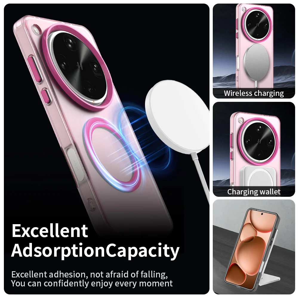 حافظة فاخرة مضادة للصدمات لهاتف OPPO Find X8 Pro X8S X8 Ultra Magsafe مغناطيسية لاسلكية شحن غير لامعة غطاء خلفي Funda Shell #3