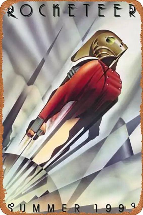 1p,Metal Tin Sign  - The Rocketeer - Poster Metal Plaque Cafe, Bar, Home Wall Decor