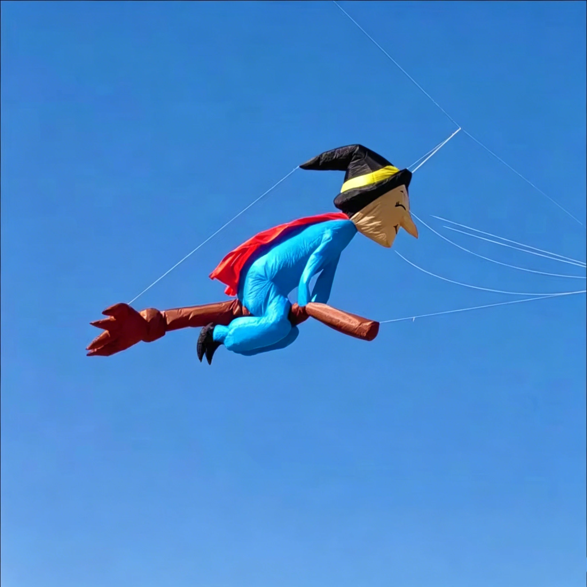NEW ARRIVAL 4M Witch Kite Pendant | Inflatable Soft Design with Durable Laundry Line, Vivid Colors for Outdoor Flying