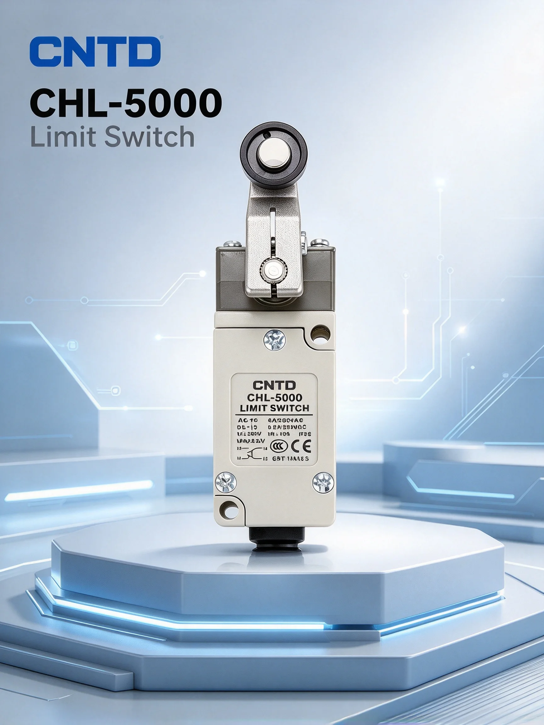 CNTD Authorized Distributor, Micro Switch, Limit Travel Switch CHL-5000 Resin Ball Metal Swing Rod IP65 NO NC Silver Contact