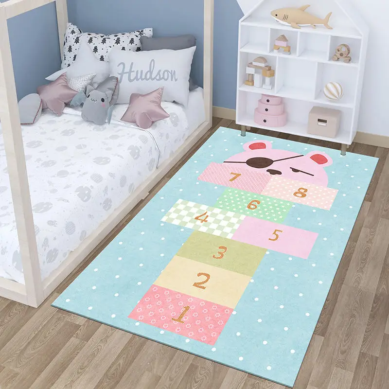 Cute Cartoon Children Play Carpet Living Room Decoration Carpets Home Bedroom Bedside Rug Large Area Mat Non-slip Washable Rugs