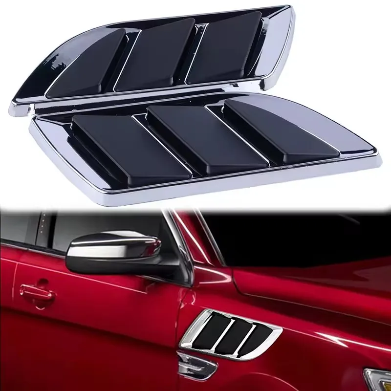 Car modification shark gill side air vent decoration sticker door simulation air vent side wing engine hood vent universal