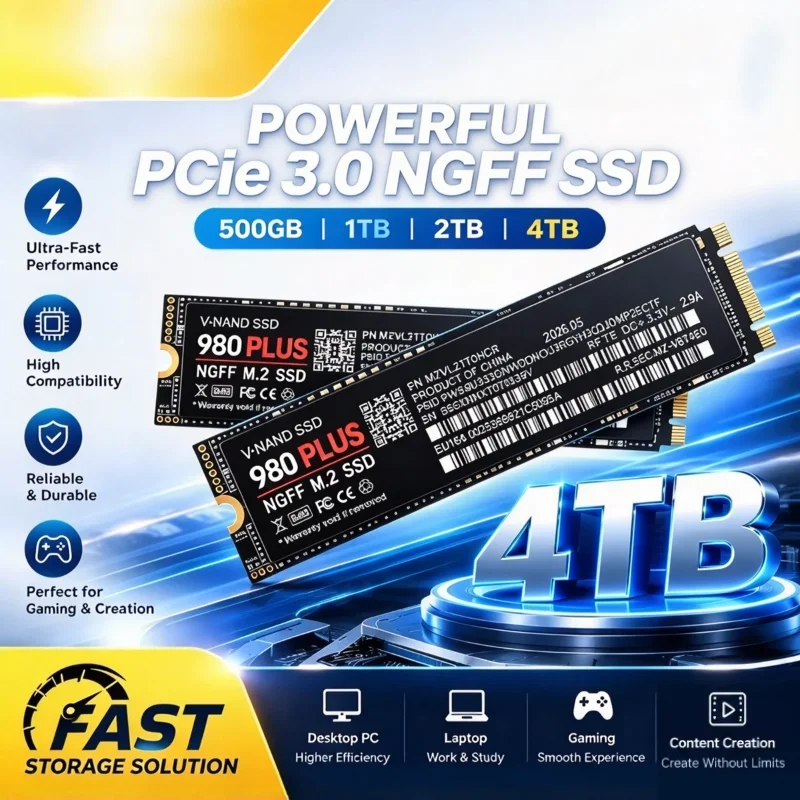 980 PLUS M.2 NGFF SSD TLC 3D NAND 2280 Internal Solid State Drive 500GB 1TB 2TB 4TB For Gaming Desktop Laptop PC Storage