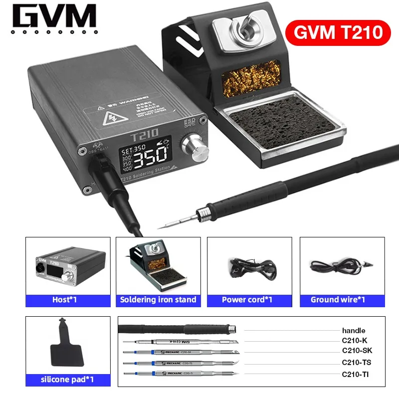 GVM T210 Rapid Warming Automatic Sleep 2S Melting Tin Professional Mobile Phone Repair Constant Temperature Soldering Station