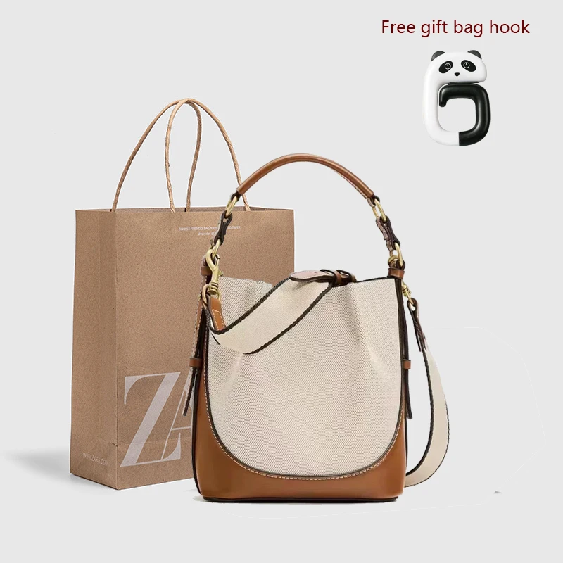 

New Fashion Large Capacity Bucket Handbags for Women Luxury Shoulder Bags Female Crossbody Bag PU Totes with Wallet