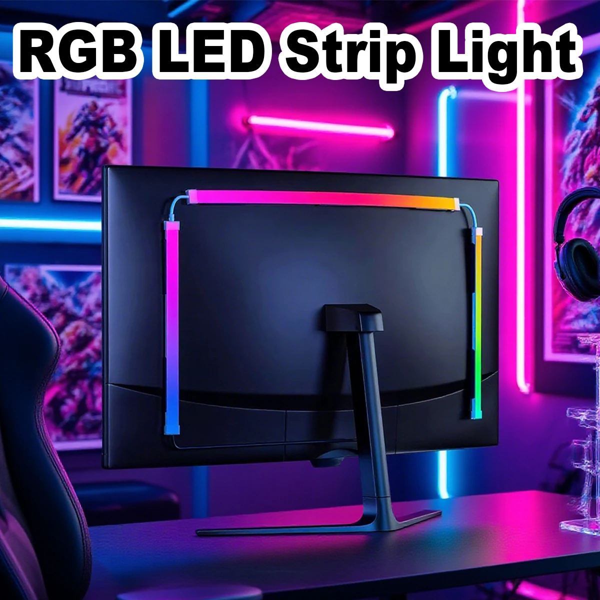 Pop Smart Usb Rgb Led Strip Light Pc Display Screen Strips With App Control Lights For Bedroom Ambient Lighting Backlight Atmosp