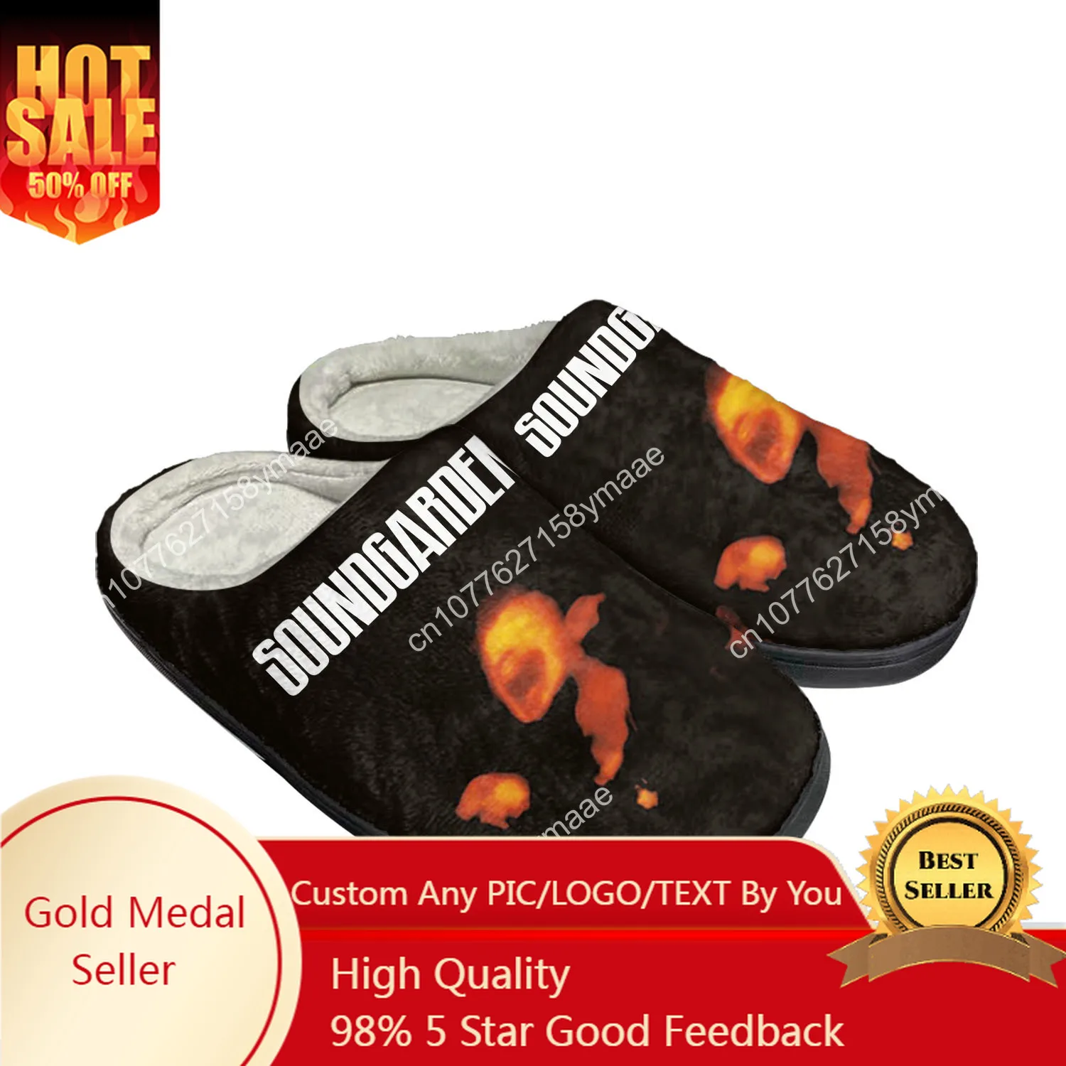 

Soundgarden Rock Band Home Cotton Slippers Mens Womens Plush Bedroom Keep Warm Shoes Thermal Indoor Slipper Customized Shoe