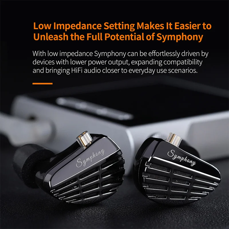 KZ Symphony หูฟังชนิดใส่ในหู 13.2 มม.Planar Driver + 6 มม.IEM หูฟังแบบมีสาย 2Pin ที่ถอดออกได้สาย