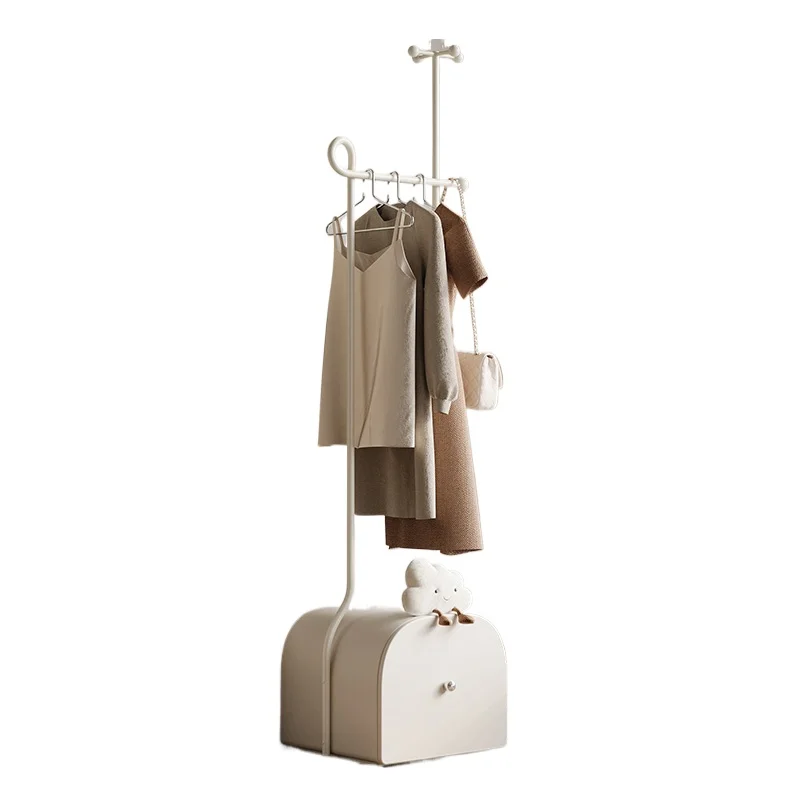 

Bedroom bedside table, coat rack, solid wood floor-to-ceiling bedroom bedside hanger