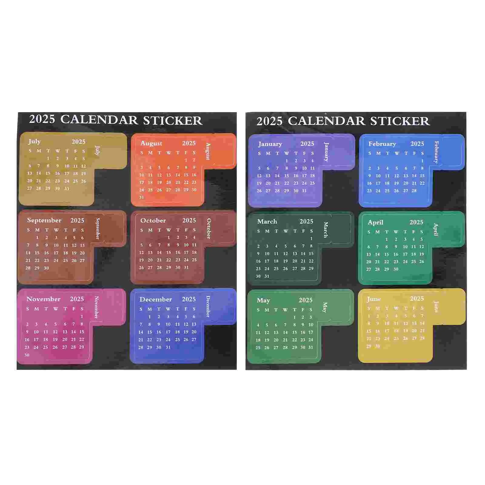 Mini 2025 Index Post Office Adhesive Monthly Tabs Planner Sticker Coated Paper Dividers Notepad Calendar Stickers