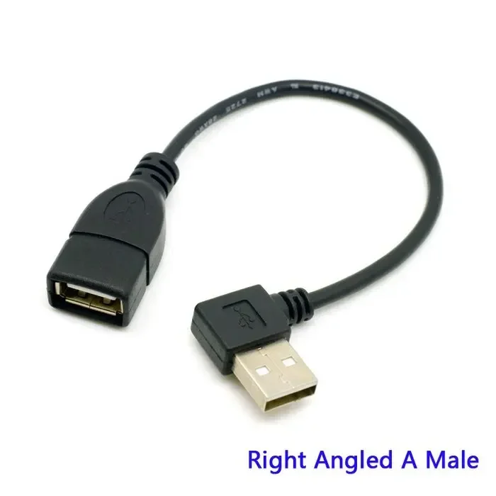 Cabo USB 2.0 Cabo de extensão USB macho para fêmea Extensão USB em ângulo de 90 graus