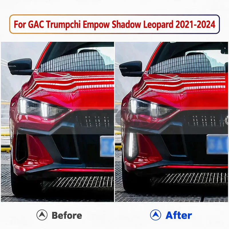Daytime Running Light For GAC Trumpchi Empow Shadow Leopard 2021-2024 DRL Upgrade Front Bumper Foglight Foglamp Assembly