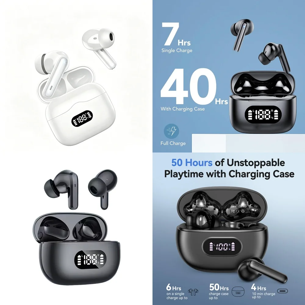 Audífonos Inalámbricos TWS de Moda, BT 5.4, Auriculares Estéreo Intrauditivos, Pantalla LED Digital, Auriculares Deportivos para Juegos, para Samsung S26