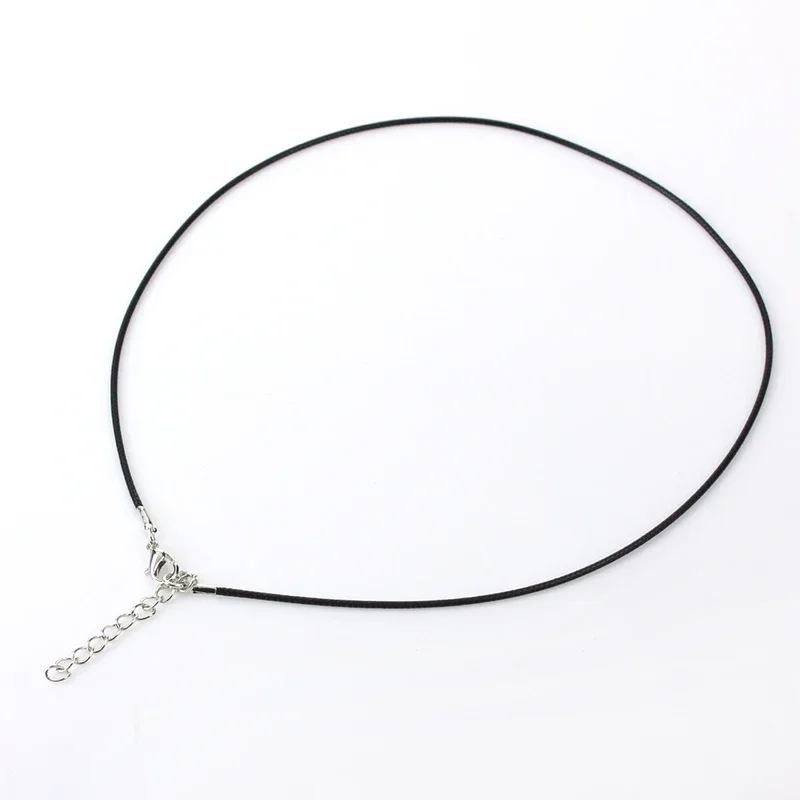 100pcs 18\'\' Black 1.5mm Wax Cord Necklace Cord For DIY Craft Jewelry,Lobster Clasp Black Wax Cord Necklaces