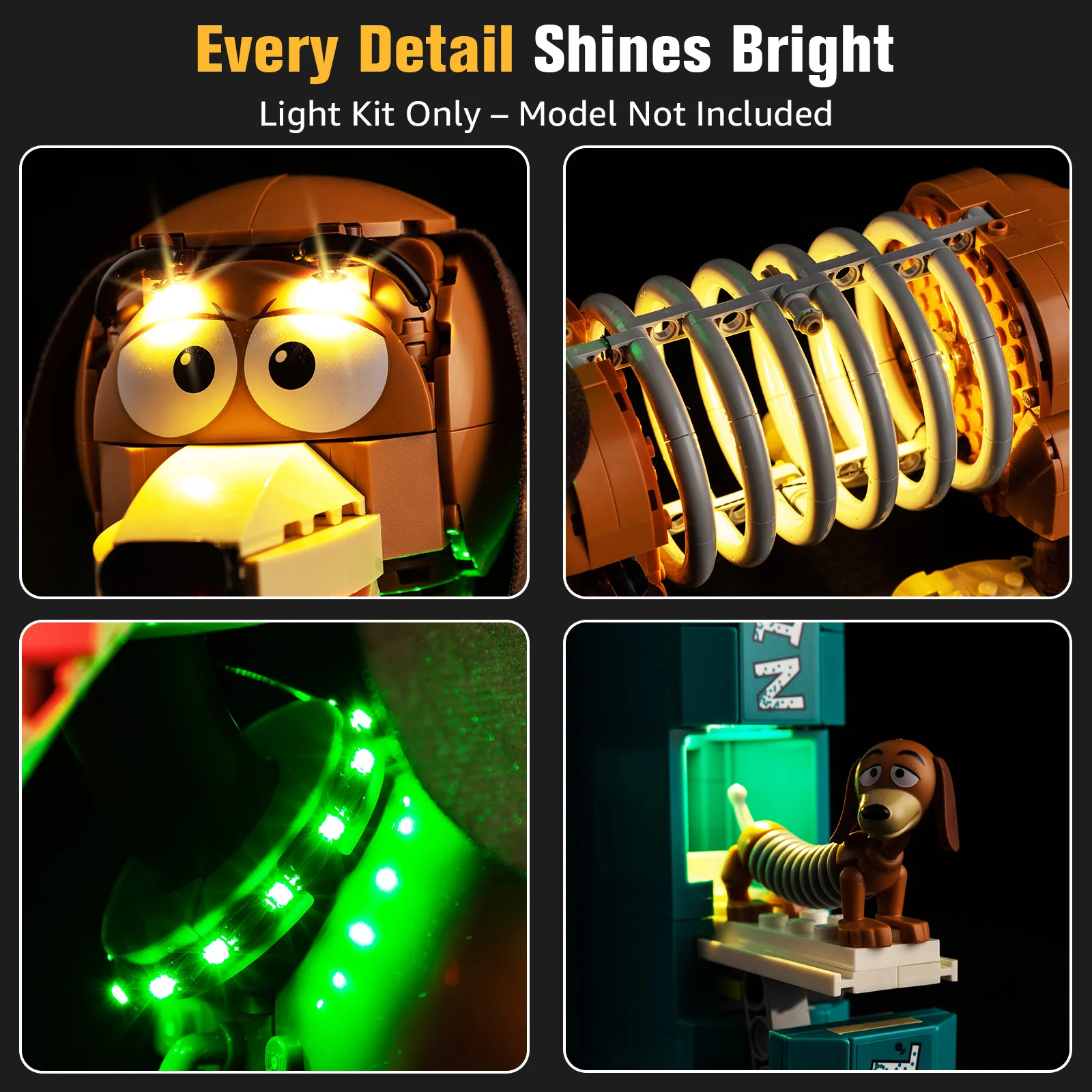 LED Lighting Set Suitable for LEGO Toy Story Slinky Dog Bookends 43301 Building Blocks