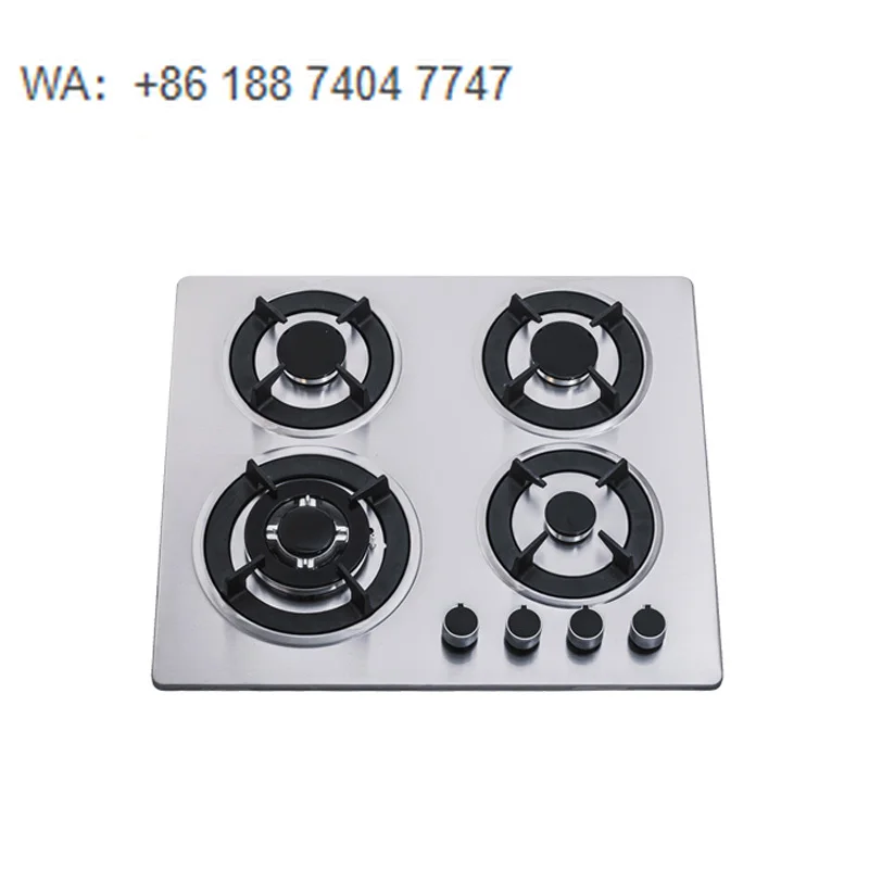 Popular Custom Service Built in Gas Hob 600mm 24 Inches Black Stainless Steel FFD Pulse Ignition Front Control Home Kitchen