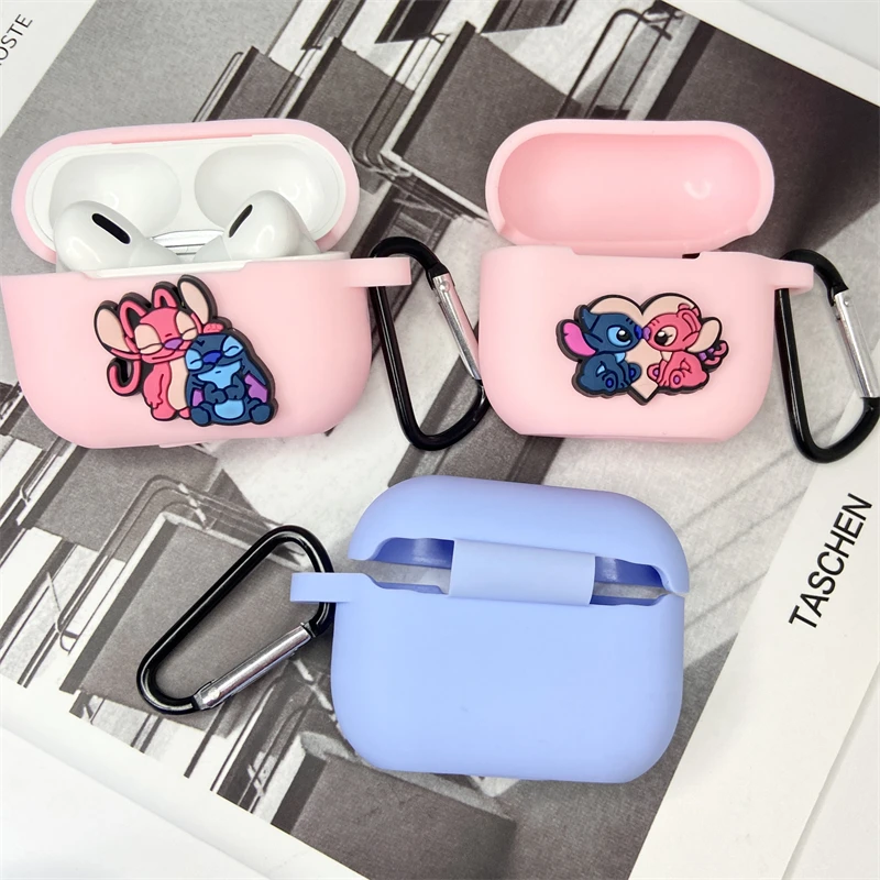 Disney-Étui de protection pour écouteurs pour Apple AirPods, Couple Stitch, Angel, 1, 2, 3, Generation Airpods Pro, Pro2, Bluetooth, Sauna Phone Case