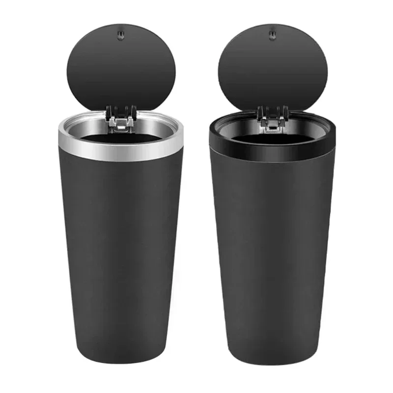 Compact Leakproof Mini Car Trash Can with Easy-Press Pop-Up Lid Durable Odor-Blocking Waterproof ABS Bin for Cup Holders Storage