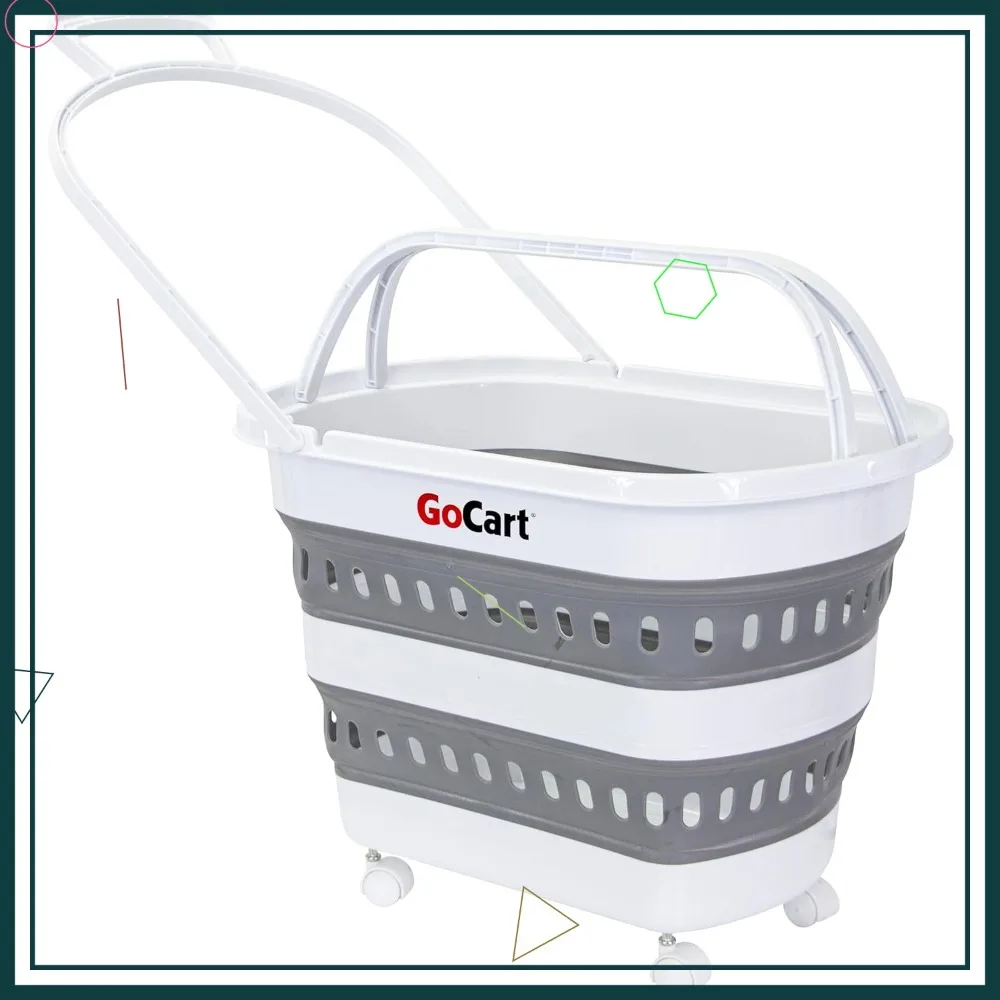 

Складная корзина для белья на колесиках, многофункциональная складная корзина для покупок для продуктов для домашнего офиса в общежитии