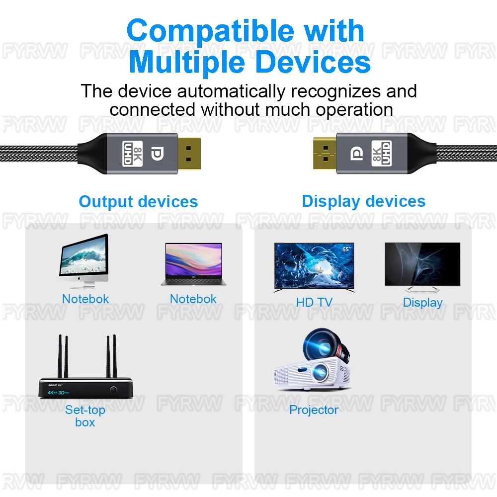 DP1.4 Kabel DisplayPort-Kabel DP 240Hz 8K 4K 144Hz 165Hz Display-Port-Kabeladapter für Video PC Laptop TV 8K Display-Port-Kabel – Detail 9