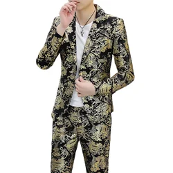 Traje De Hombre Elegante (Blazer+ Pants) Men's Fashion Business Professional Gentleman Print Wedding Casual Elegant Man Suit