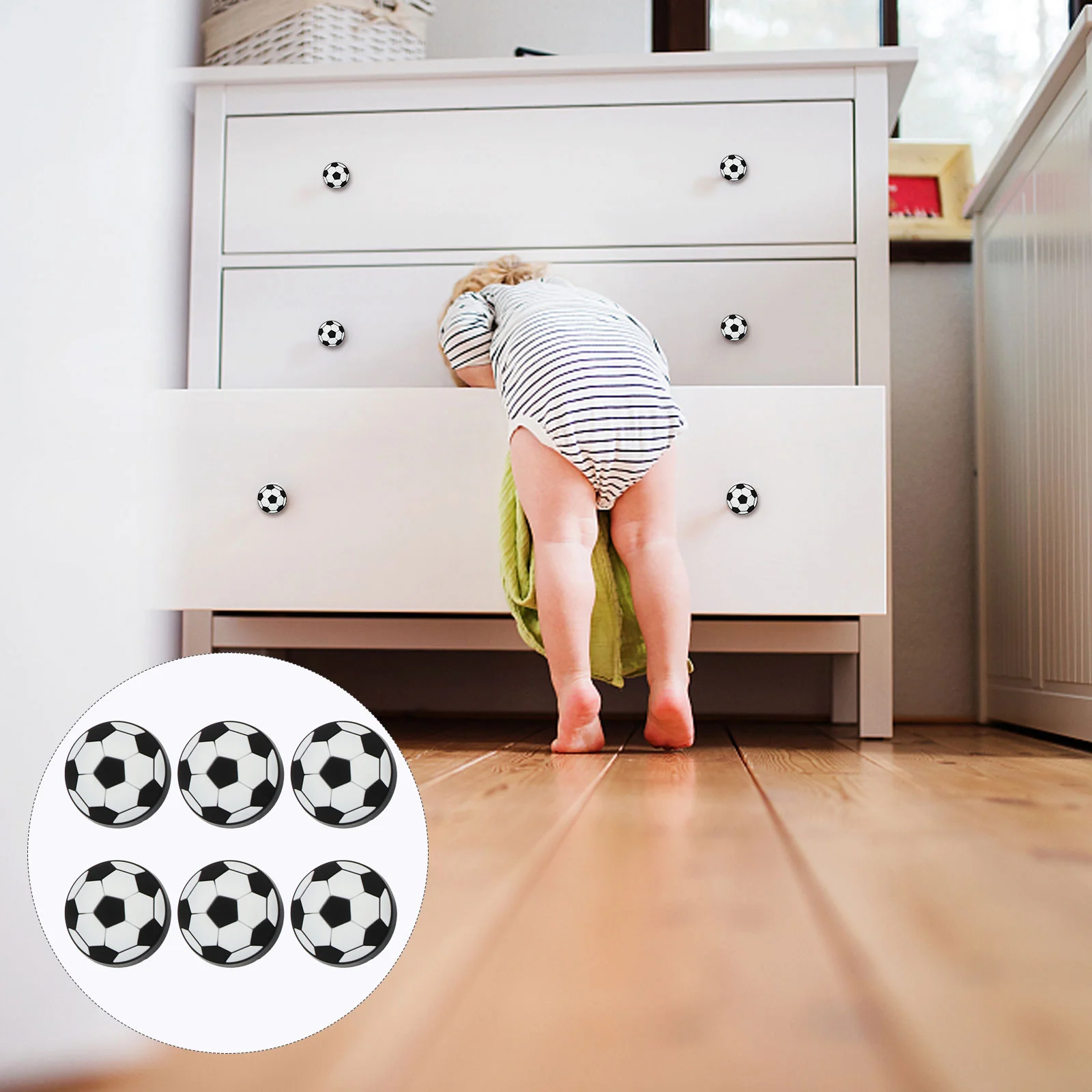 Baseball Drawer Knobs Kids Handle Anti-Collision Furniture Closet Pull Child Soccer Cabinet