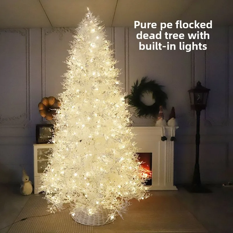 

Новая рождественская елка из чистого полиэтилена, мертвая ветка, елка, флокирование, Рождество с огнями, снежный эльф, Рождество, полная падающая снежная елка