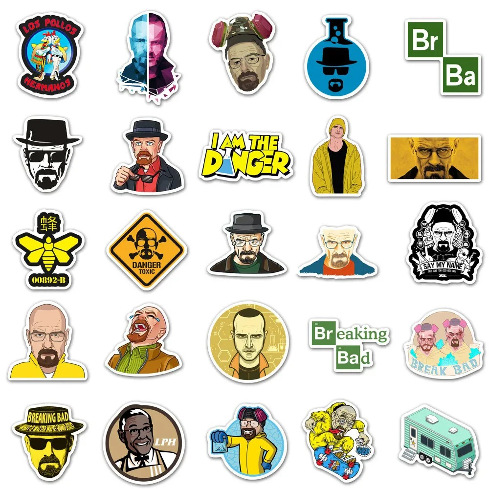 10/30/50pcs TV Series Breaking Bad Graffiti Stickers Decals  Travel Luggage Laptop Skateboard Helmet Car Cool Sticker Kids Toy