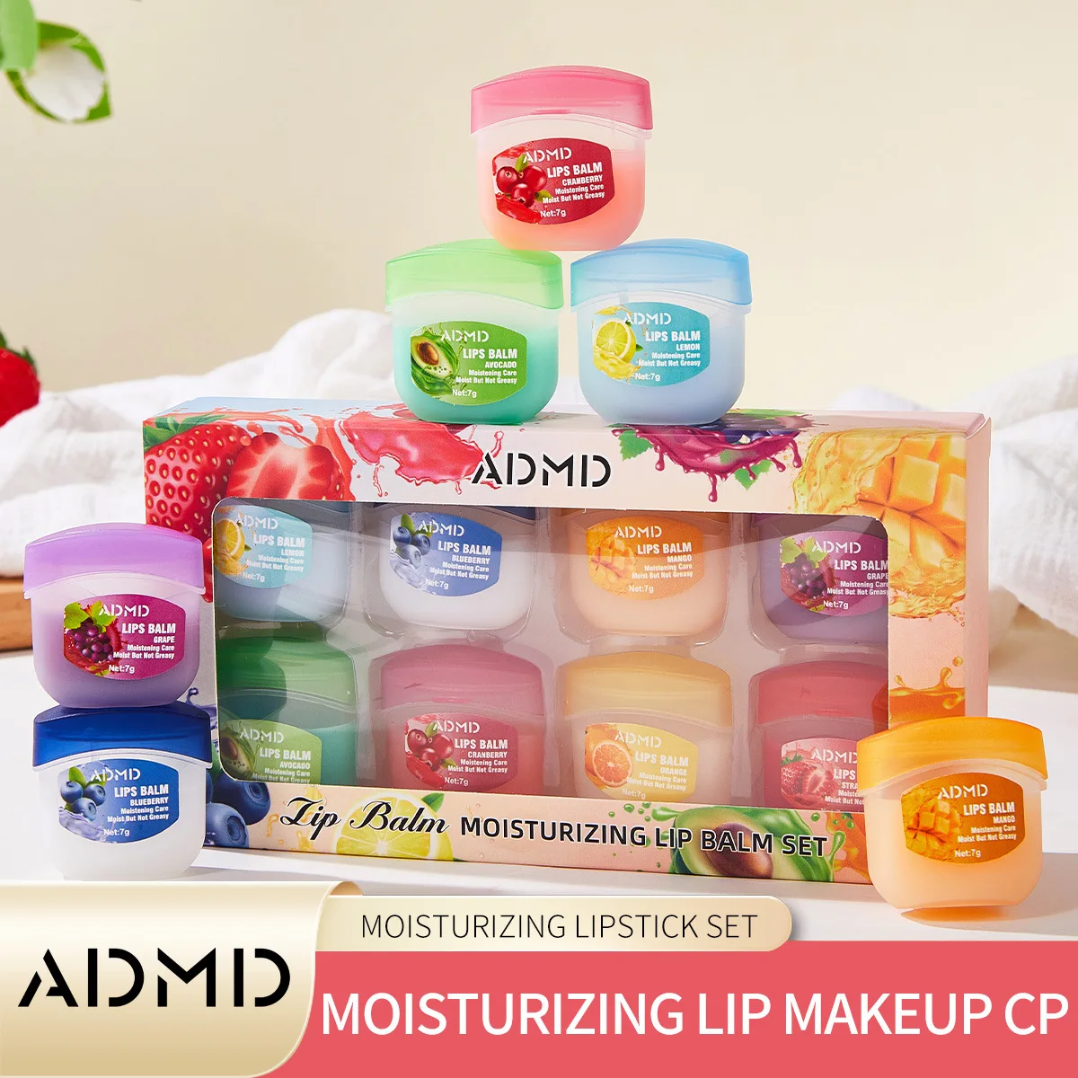 

8 Pcs Lip Mask Sets Moisturizing Fruit-flavored Lip Balm Lip Mask Set Care for Lips Without Peeling